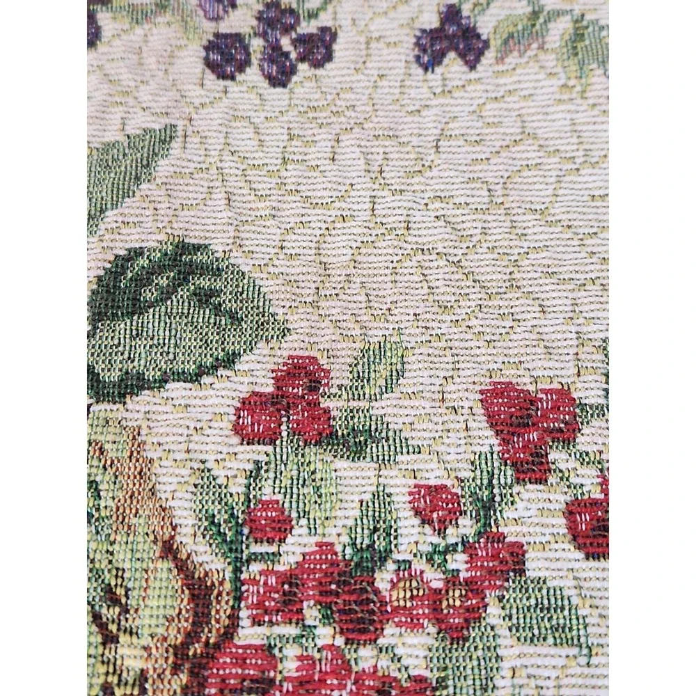 Vtg Tapestry Placemats Set of 6 Fruit Basket Harvest Autumn Cottagecore